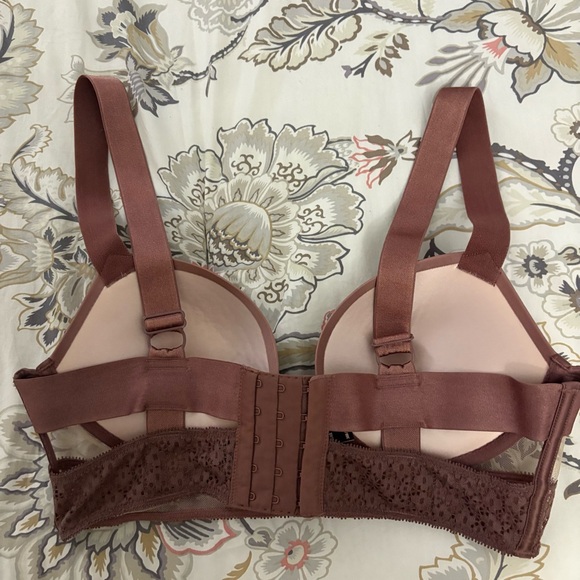 Victoria’s Secret Elegant Mauve Lace Very Sexy Push-up Bra Size 36B Padded Mesh - Picture 2 of 10
